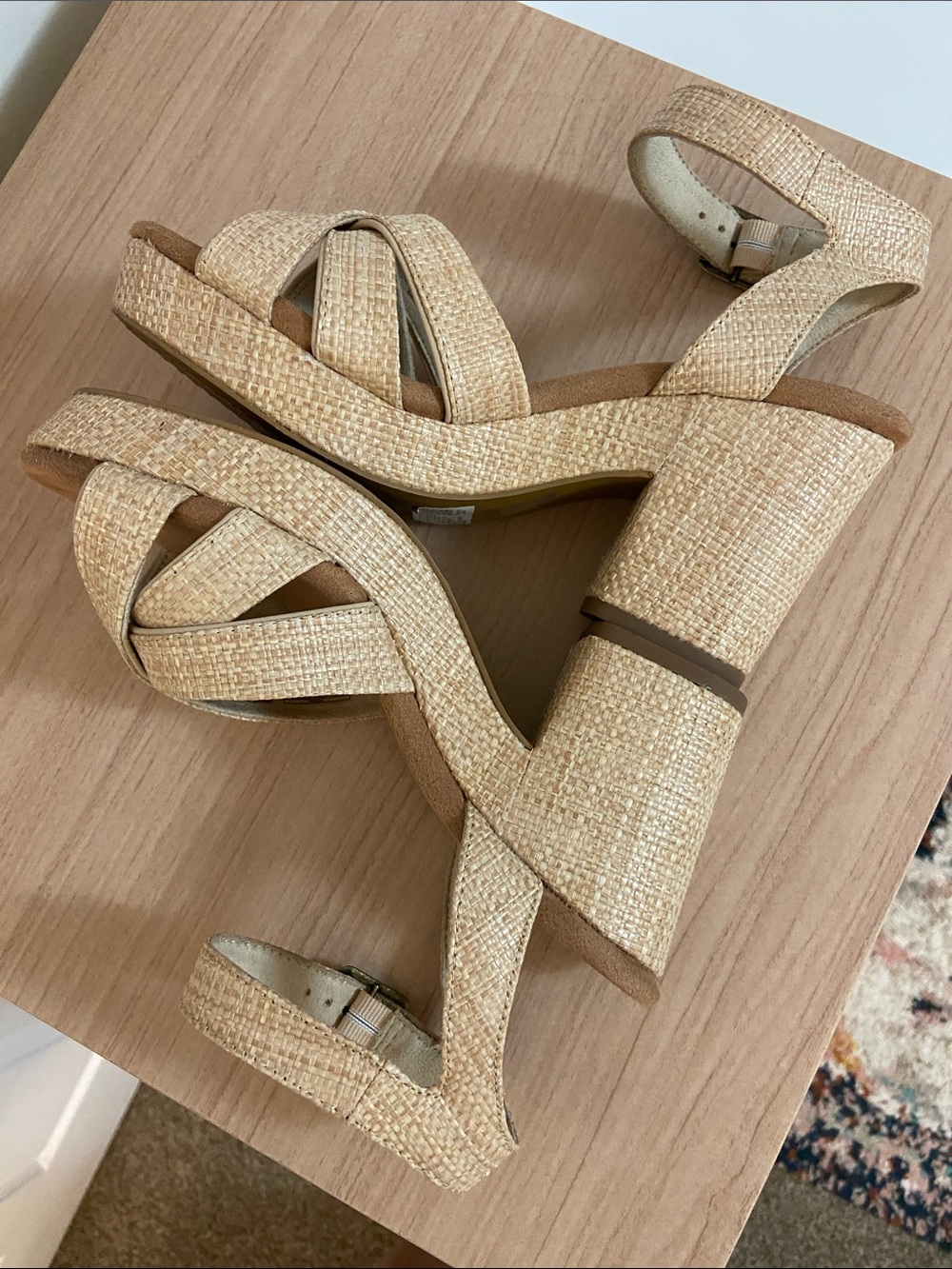 TOMS Majorca Platform Sandal Beige Raffia - Picture 6 of 8